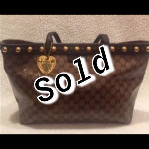 GUCCI CRYSTALIZED CANVAS BABOUSKSA TOTE
